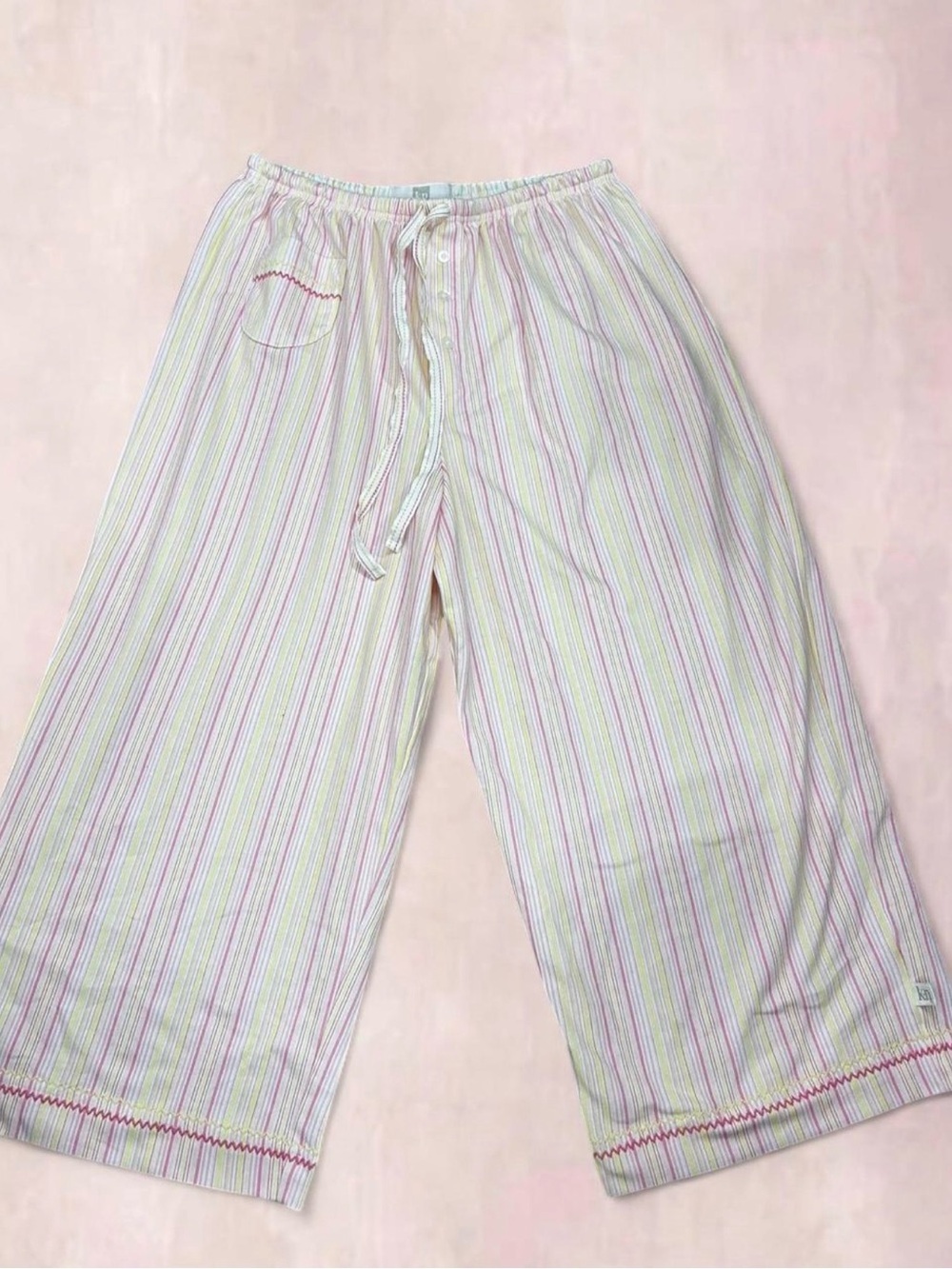 Cute Karen Neuburger Pink Yellow White Striped Sleep Shorts